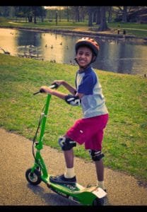 boy on scooter