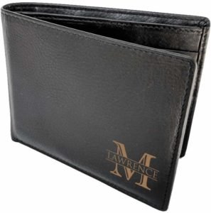Corner-Monogram-Initial-Engraved-Personalized-One-Black-Wallet