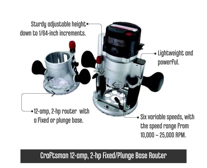 Craftsman12amp2HPFixedPlungeBaseRouter Craftsman12amp2HPFixedPlungeBaseRouter